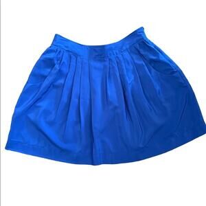 Free Hug Mini Skirt Medium Preppy Schoolgirl Y2k Cosplay Pleated A-Line Zip Blue